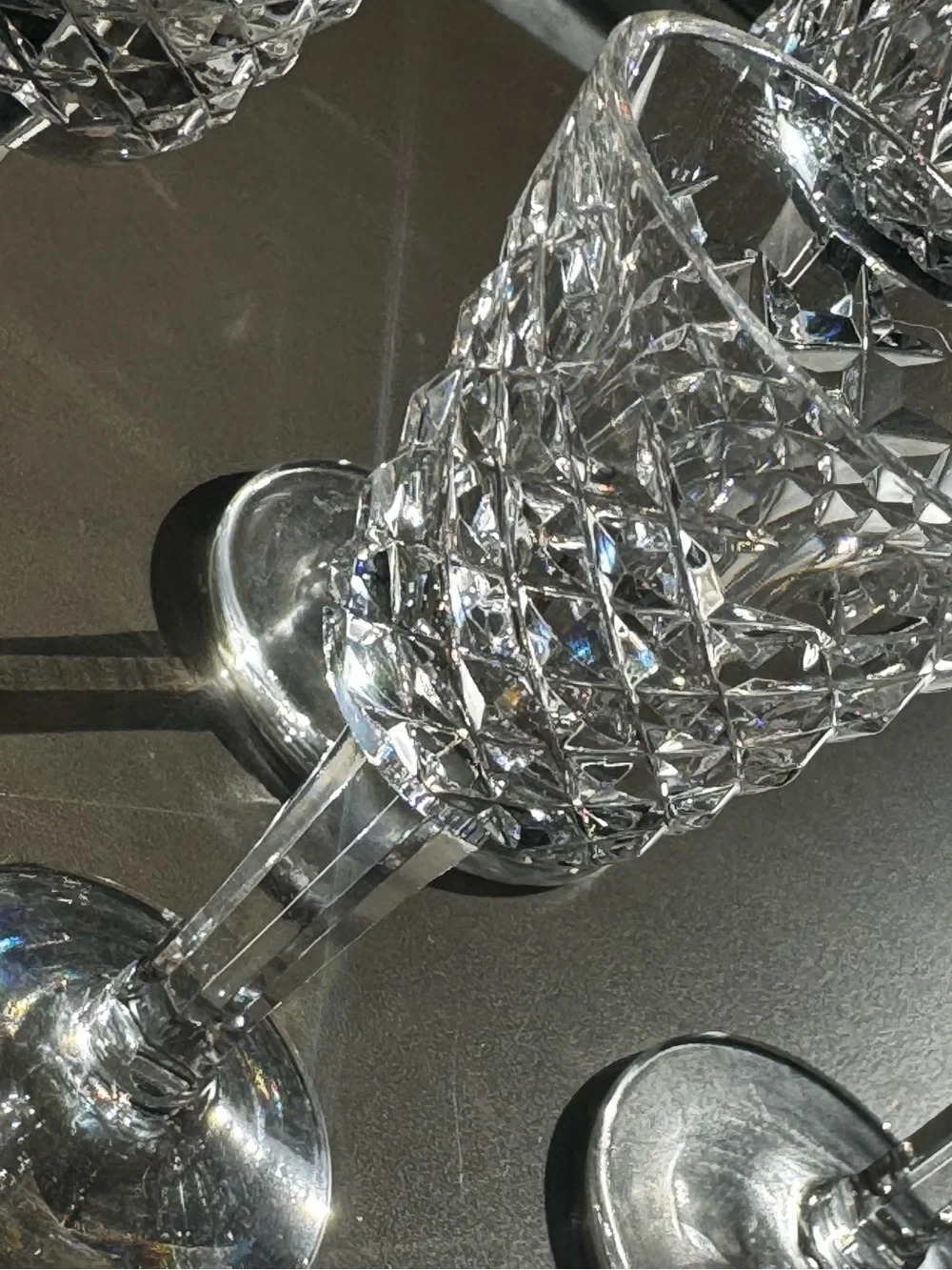 Waterford Alana Crystal Stemware Set 5 Sherry Cordial Glasses Signed